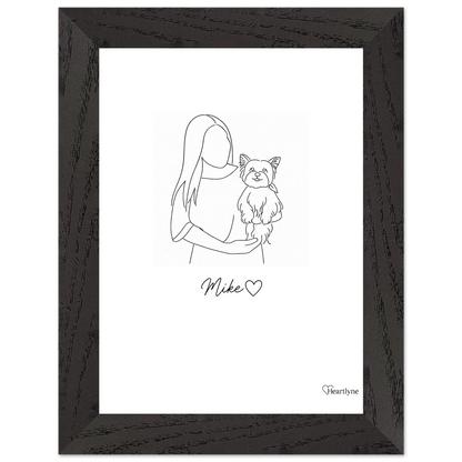 Poster emoldurado personalizado | Arte de parede personalizada em estilo linear