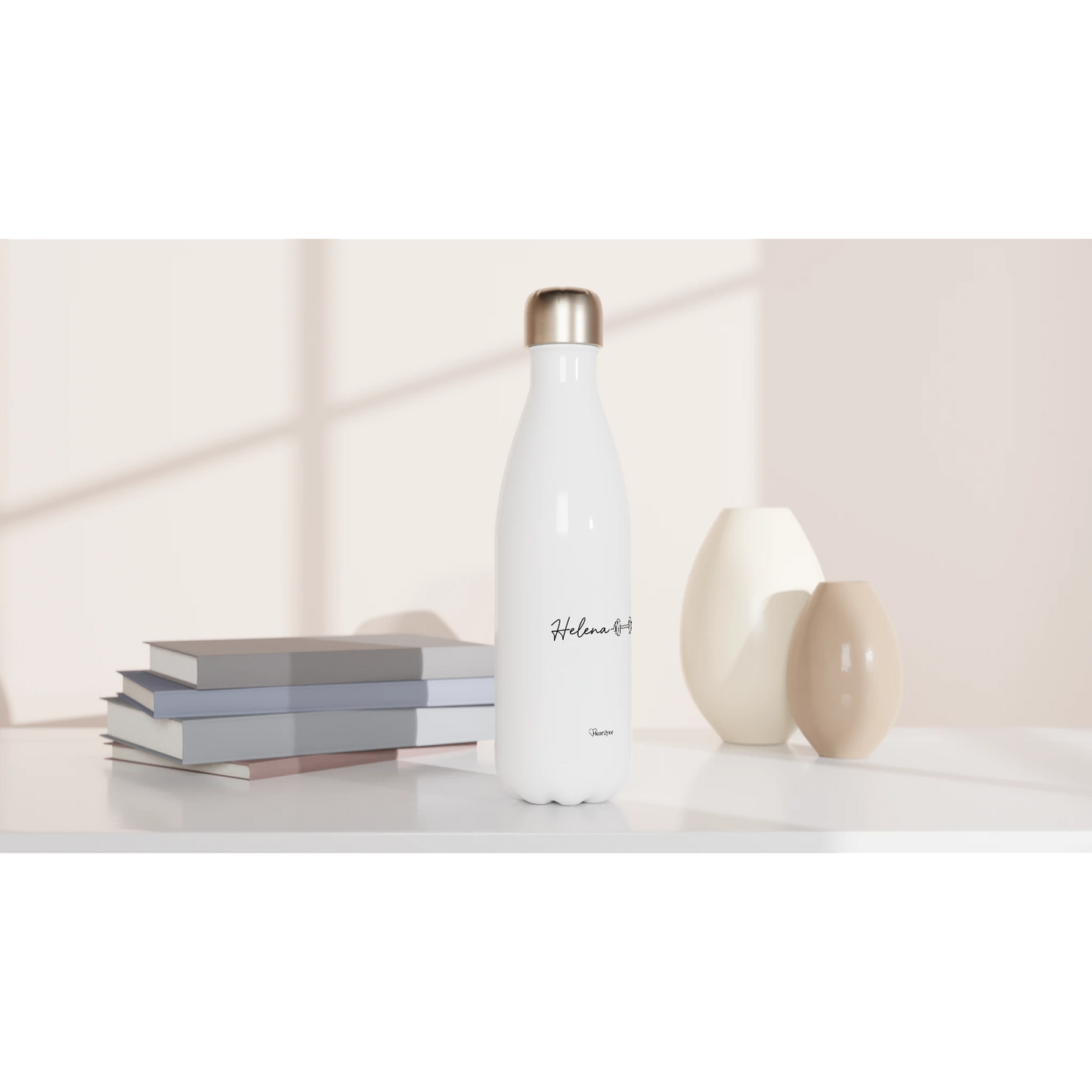 Garrafa de água personalizada | Garrafa de aço com arte linear personalizada