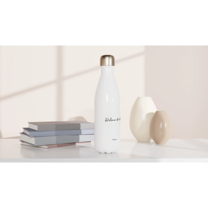 Garrafa de água personalizada | Garrafa de aço com arte linear personalizada