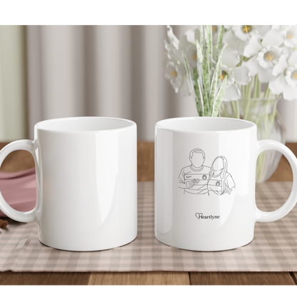 Personalized Line Art Mug | Custom Minimalist Ceramic Gift