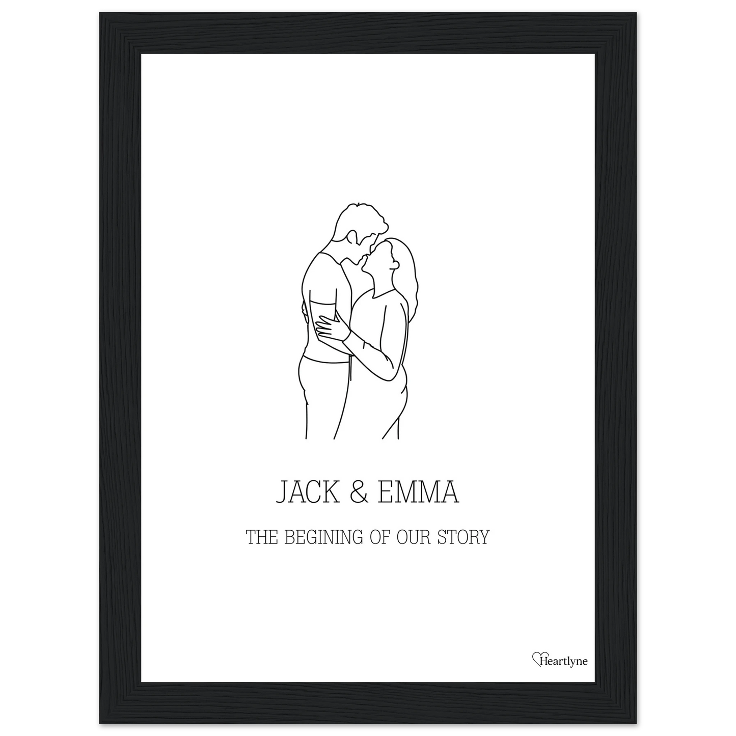 Poster emoldurado personalizado | Arte de parede personalizada em estilo linear