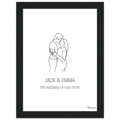 Poster emoldurado personalizado | Arte de parede personalizada em estilo linear